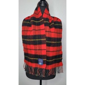 Allen Solly * Cashmere & Wool Blend Scarf Grey/Red/Black/Yellow Reversible 10x55